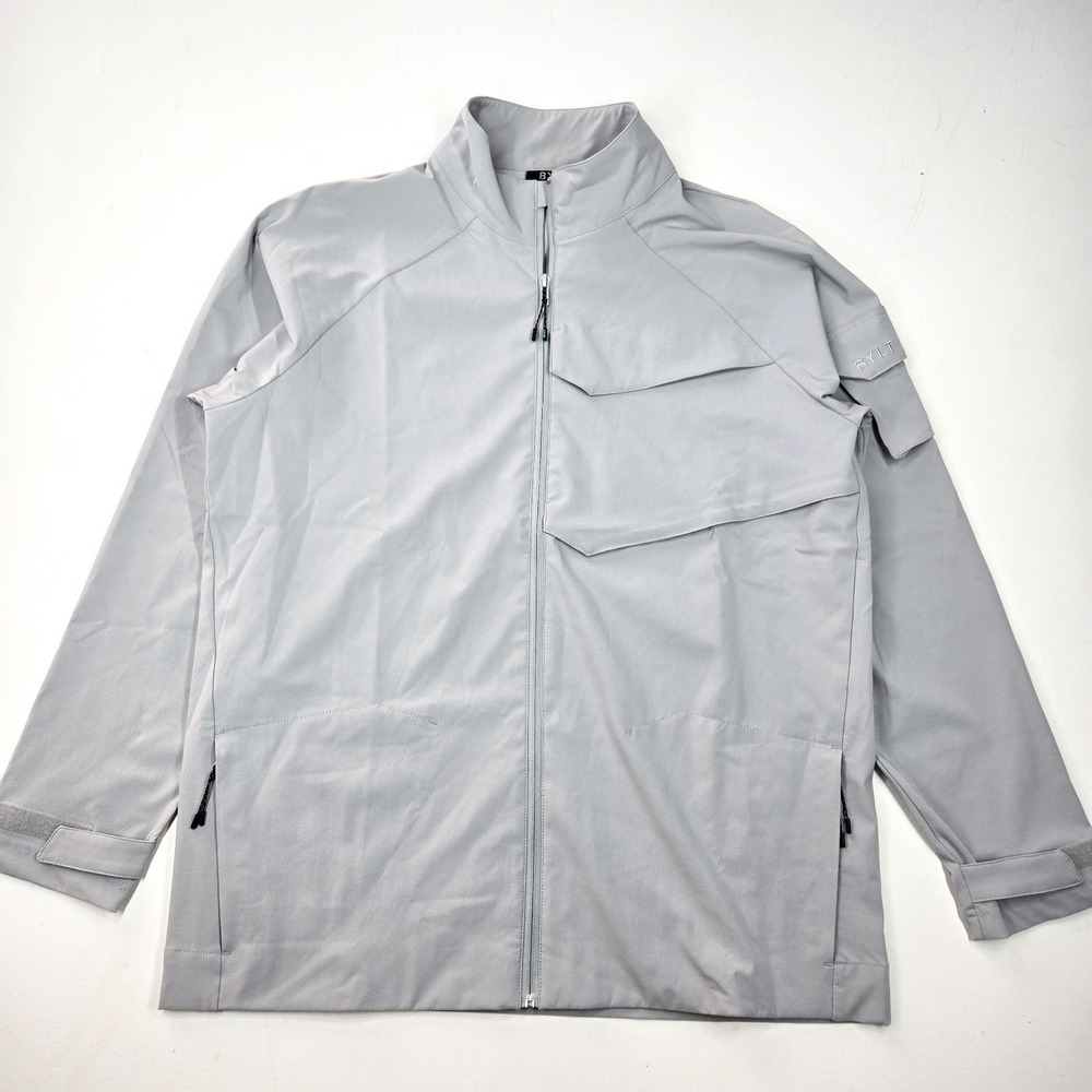 BYLT Mens‎ Skyline Full Zip Jacket Gray XL X-Large Golf Performance Athletic